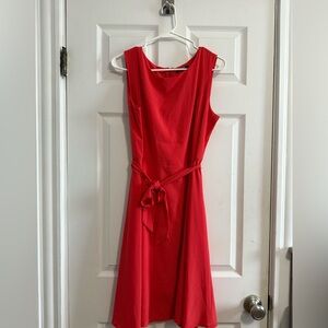 Elegant Orange Sleeveless Dress